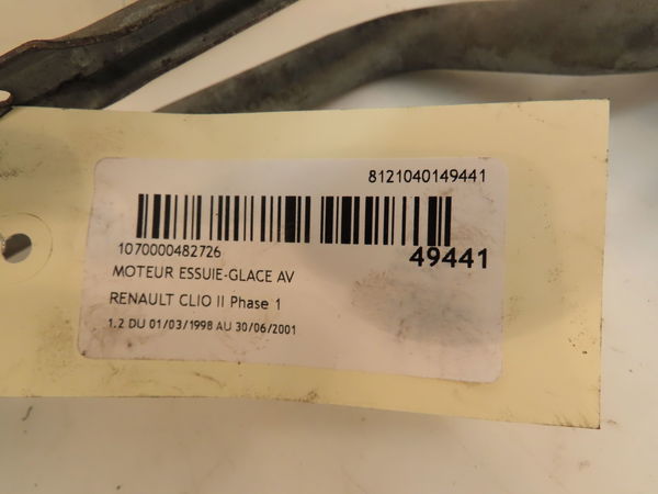 Moteur essuie-glace avant Renault CLIO II (BB_, CB_) 1.2 (bb0a, bb0f, bb10, bb1k, bb28, bb2d, bb2h, cb0a,... (1998-2010) 5 porte
