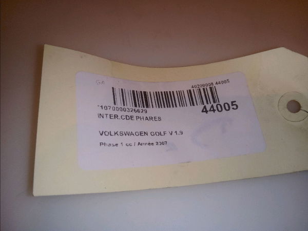 Interrupteur commande de phares Volkswagen GOLF V (1K1) 1.9 tdi (2003-2008)