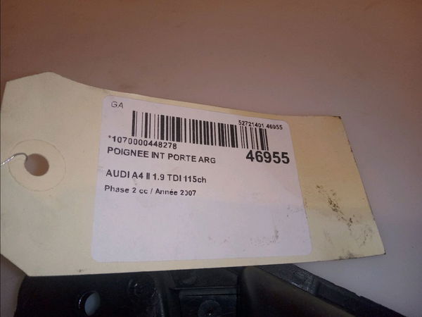 Poignee int porte arg Audi A4 B7 (8EC) 1.9 tdi (2004-2008) 4 portes