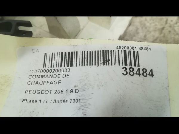 Commande de chauffage Peugeot 206 3-5 portes (2A-C) 1.9 d (1998-2001) 5 portes