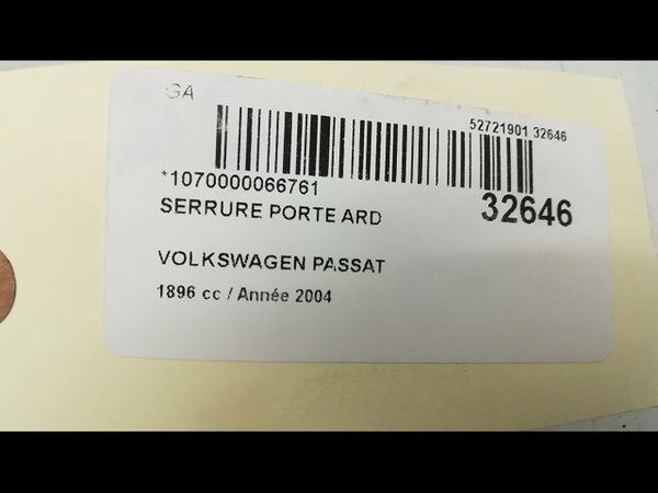 Serrure porte ard Volkswagen PASSAT B5.5 Variant (3B6) 1.9 tdi (2000-2005)