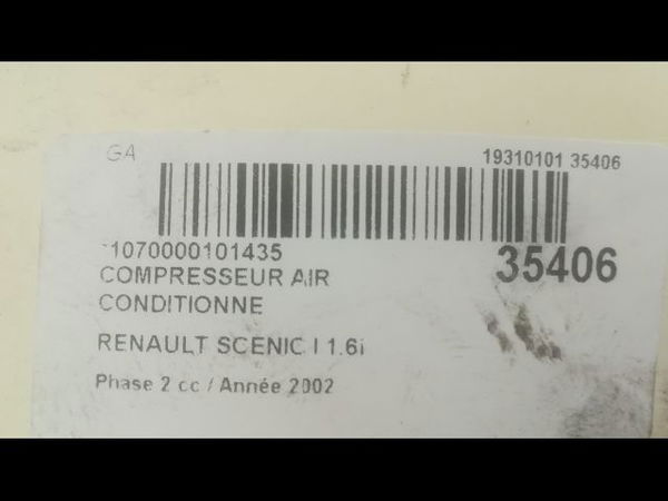 Compresseur air conditionne Renault SCÉNIC I Monospace (JA0-1_, FA0_) 1.6 (ja00, ja16, ja15, ja19, ja1v, ja2b, ja2c, ja0b,... (1