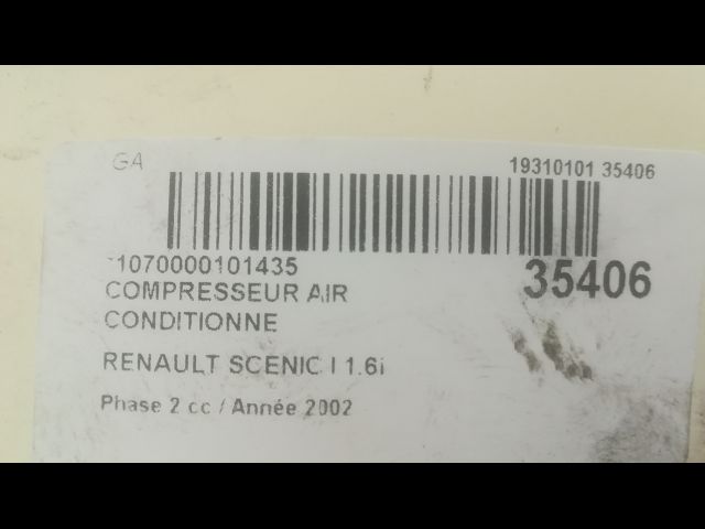 Compresseur air conditionne Renault SCÉNIC I Monospace (JA0-1_, FA0_) 1.6 (ja00, ja16, ja15, ja19, ja1v, ja2b, ja2c, ja0b,... (1
