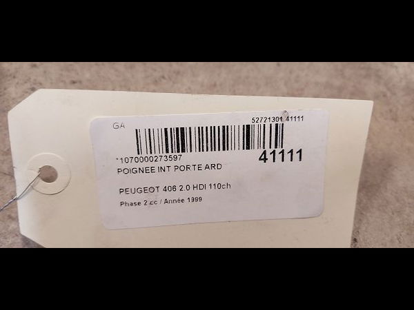 Poignee int porte ard Peugeot 406 (8B) 2.0 hdi 110 (1998-2001) 4 portes