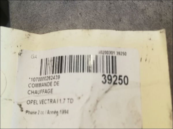 Commande de chauffage Opel VECTRA A 3-5 portes (J89) 1.7 td (f68, m68) (1990-1995)