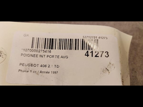Poignee int porte arg Peugeot 406 (8B) 2.1 td 12v (1996-2004)