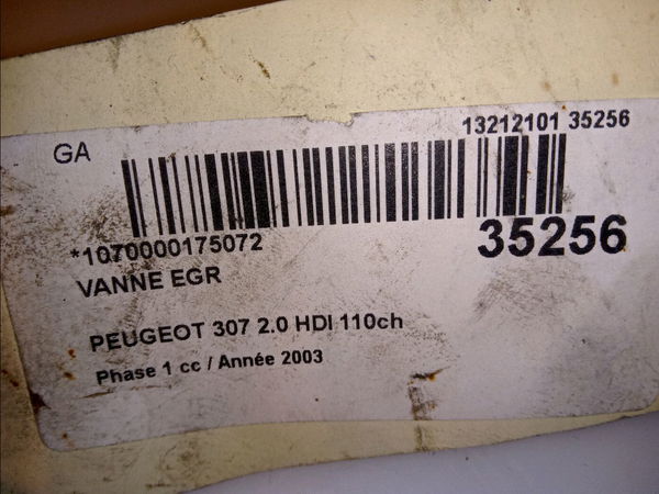 Vanne egr Peugeot 307 (3A-C) 2.0 hdi 110 (2000-2007)