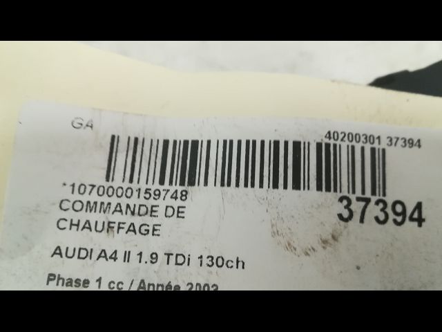 Commande de chauffage Audi A4 B6 (8E2) 1.9 tdi (2000-2004) 4 portes