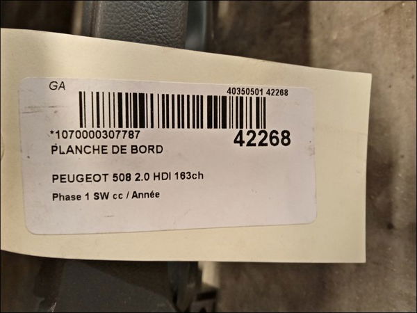 Planche de bord Peugeot 508 SW I (8E_) 2.0 hdi (2010-2018)