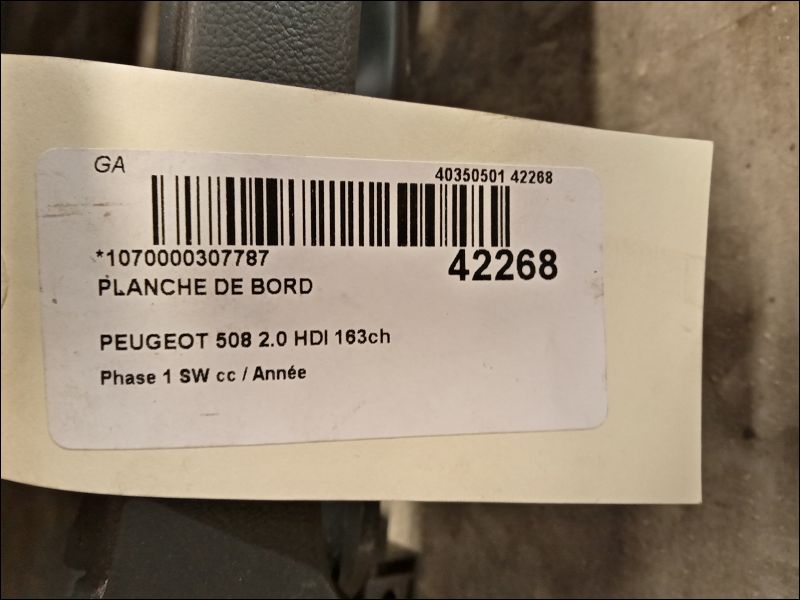 Planche de bord Peugeot 508 SW I (8E_) 2.0 hdi (2010-2018)
