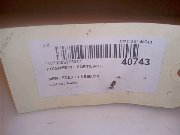 Poignee int porte ard Mercedes-benz CLASSE C (W203) C 200 kompressor (203.045) (2000-2002)