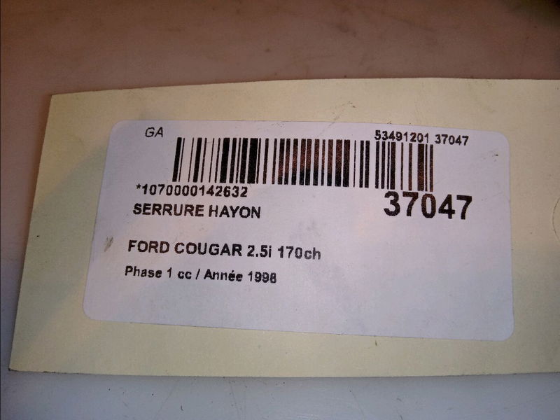 Serrure hayon Ford COUGAR (EC_) 2.5 v6 24v (1998-2001)