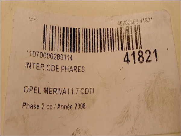 Interrupteur commande de phares Opel MERIVA A Monospace (X03) 1.7 cdti (e75) (2003-2010)