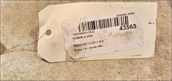 Pompe a vide Renault CLIO I (B-C57_, 5-357_) 1.9 d (b-c-s576, b-c-s57l) (1991-1998)