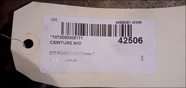 Ceinture avant droite Citroën DS5 2.0 hdi 165 hybrid4 4x4 (2011-2015) 5 portes