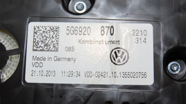 Compteur Volkswagen GOLF VII (5G1, BQ1, BE1, BE2) 2.0 gti (2013-2020)