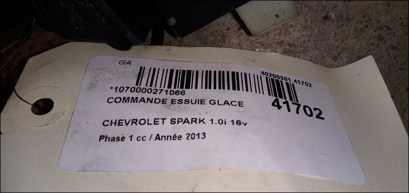 Commande essuie glace Chevrolet SPARK (M300) 1.0 (2010) 5 portes