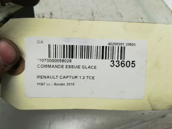 Commande essuie glace Renault CAPTUR I (J5_, H5_) 1.2 tce 120 (2013)