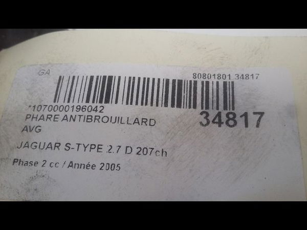 Phare antibrouillard avant gauche Jaguar S-TYPE II (X200) 2.7 d (2004-2007)