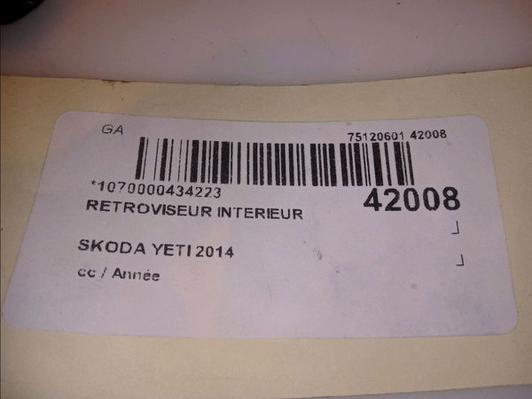 Retroviseur interieur Skoda YETI (5L) 2.0 tdi (2011-2017)