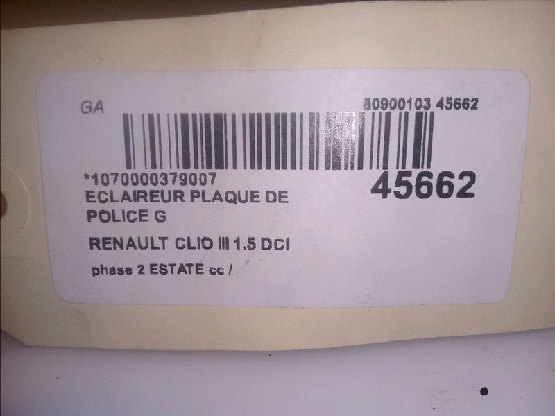 Eclaireur plaque de police g Renault CLIO III Grandtour (KR0-1_) 1.5 dci (2010-2012)