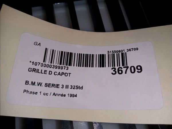 Grille d capot Bmw 3 (E36) 325 tds (1993-1998)