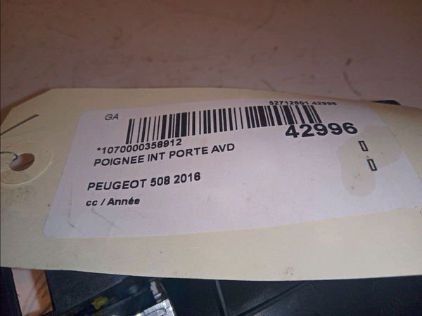Poignee int porte avd Peugeot 508 I (8D_) 2.0 hdi (2010-2018) 4 portes