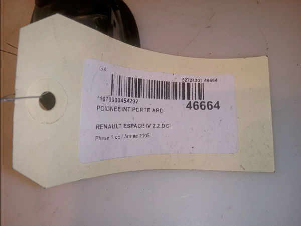 Poignee int porte ard Renault ESPACE IV (JK0-1_) 2.2 dci (jk0h) (2002-2006)