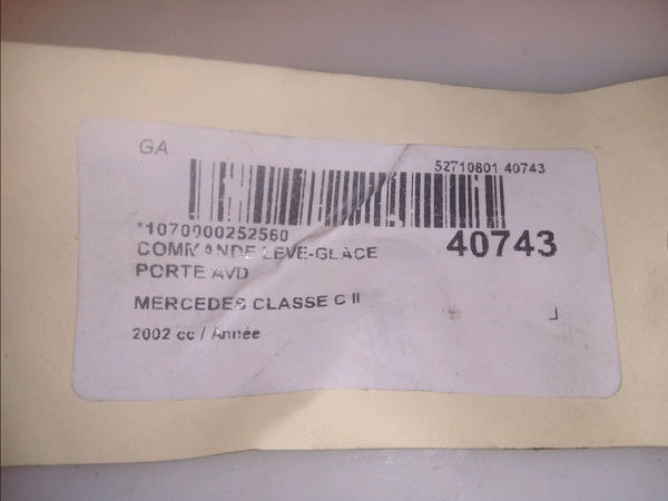 Commande lève-glace porte avant droite Mercedes-benz CLASSE C (W203) C 200 kompressor (203.045) (2000-2002)