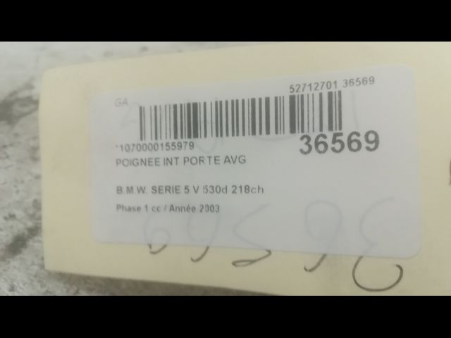 Poignee int porte avg Bmw 5 (E60) 530 d (2002-2005)