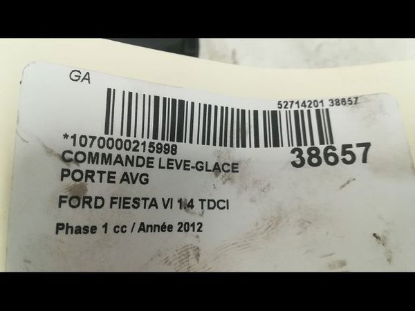 Commande lève-glace porte avant gauche Ford FIESTA VI (CB1, CCN) 1.4 tdci (2010-2012) 3 portes