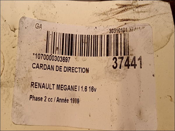 Cardan de direction Renault MEGANE I (BA0-1_) 1.6 16v (ba04, ba0b, ba11, ba1j, ba16, ba19, ba1k, ba1v,... (1999-2002)