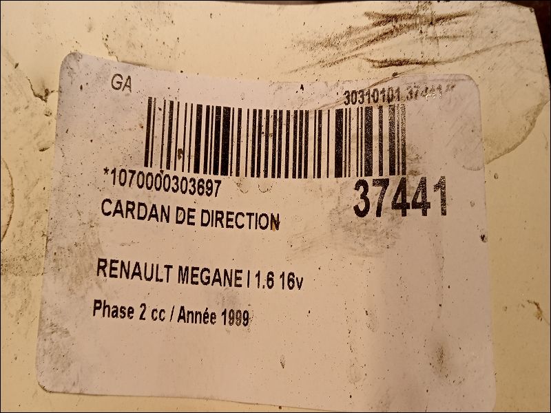 Cardan de direction Renault MEGANE I (BA0-1_) 1.6 16v (ba04, ba0b, ba11, ba1j, ba16, ba19, ba1k, ba1v,... (1999-2002)