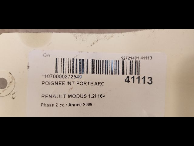 Poignee int porte arg Renault MODUS - GRAND MODUS (F-JP0_) 1.2 (jp0s) (2004)