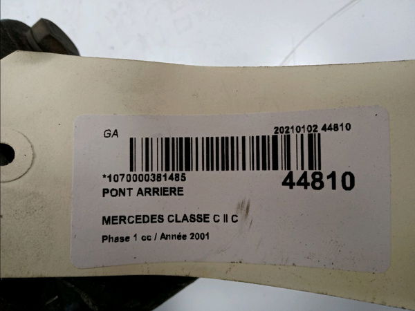 Pont arriere Mercedes-benz CLASSE C (W203) C 220 cdi (203.006) (2000-2007) 4 portes
