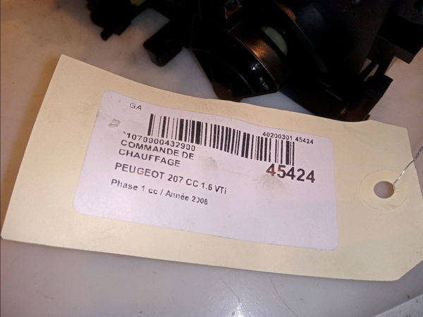 Commande de chauffage Peugeot 207 CC (WD_) 1.6 16v (2007-2013)