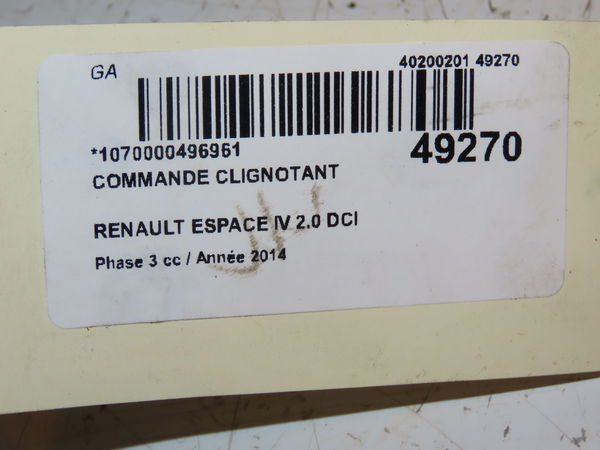 Commande clignotant Renault ESPACE IV (JK0-1_) 2.0 dci (jk01, jk02, jk1j, jk1k, jk1h) (2006)