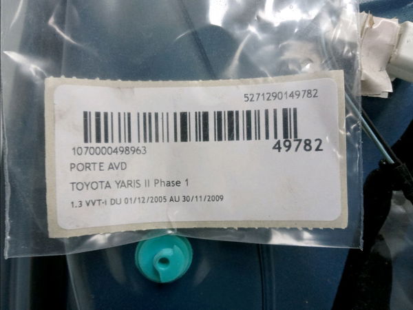 Porte avant droite Toyota YARIS (_P9_) 1.3 vvt-i (scp90_) (2005-2010)