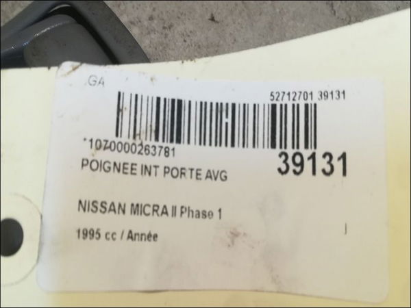 Poignee int porte avg Nissan MICRA II (K11) 1.3 i 16v (1992-2000)