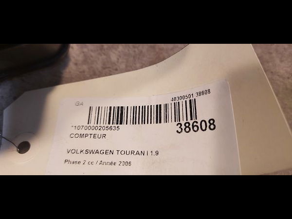 Compteur Volkswagen TOURAN (1T1, 1T2) 1.9 tdi (2003-2004) 5 portes