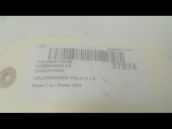 Commande de chauffage Volkswagen POLO V (6R1, 6C1) 1.6 tdi (2009) 5 portes