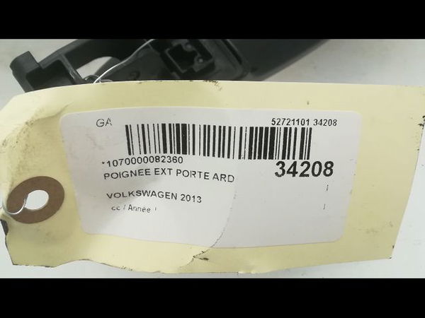 Poignee ext porte ard Volkswagen PASSAT B7 Variant (365) 2.0 tdi (2010-2014)