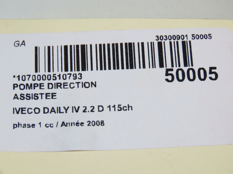 Pompe direction assistee Iveco DAILY III Camionnette 35 c 12 v, 35 s 12 v (agka43a2, agkb43a2, agkb46a2,... (2002-2007)