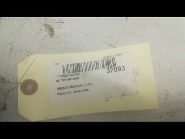 Alternateur NISSAN MICRA III Phase 3 11-2007--11-2010 1.5 DCI 90ch