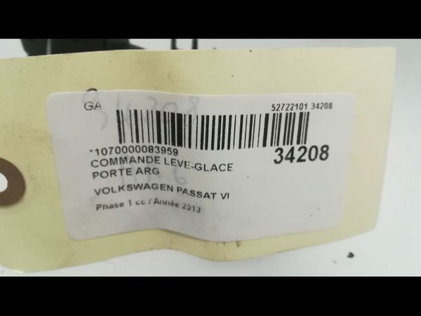 Commande leve-glace porte arrière gauche Volkswagen PASSAT B7 Variant (365) 2.0 tdi (2010-2014)