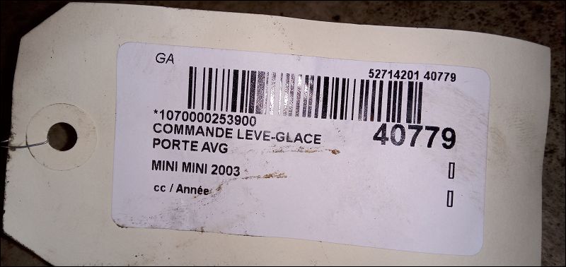 Commande lève-glace porte avant gauche Mini MINI (R50, R53) One (2001-2006)
