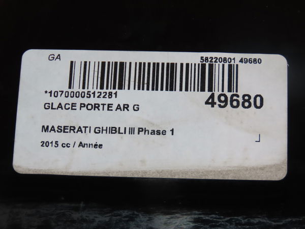 Glace porte ar g Maserati GHIBLI III (M157) 3.0 d (2013) 4 portes