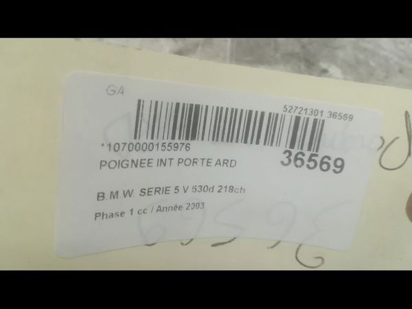 Poignee int porte ard Bmw 5 (E60) 530 d (2002-2005)