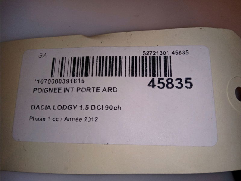 Poignee int porte ard Dacia LODGY (JS_) 1.5 dci (2012) 5 portes