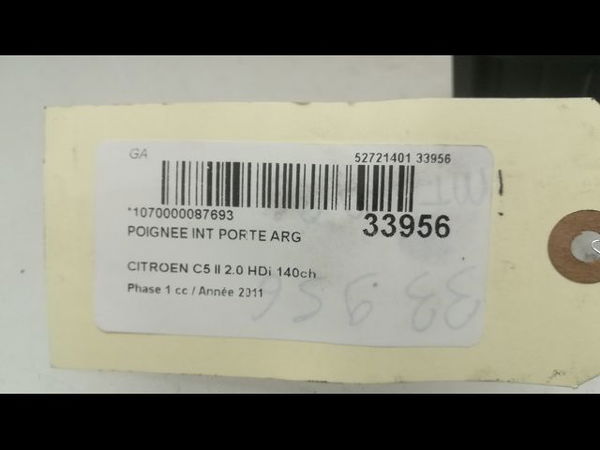 Poignee int porte arg Citroën C5 III (RD_) 2.0 hdi 165 (2009)